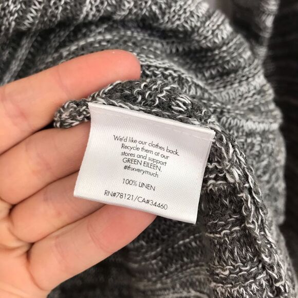 Eileen Fisher gray linen sweater Women’s Size M - Picture 3 of 4